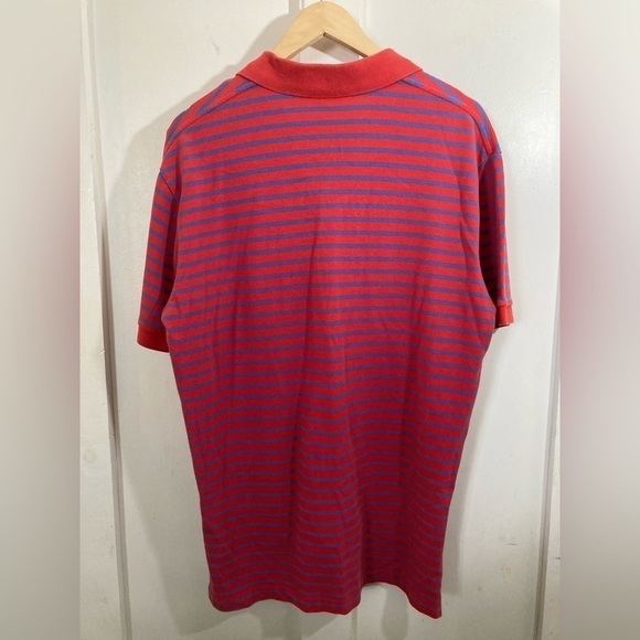 Polo by Ralph Lauren 100% Cotton Large red blue striped polo shirt short sleeve - Picture 6 of 6